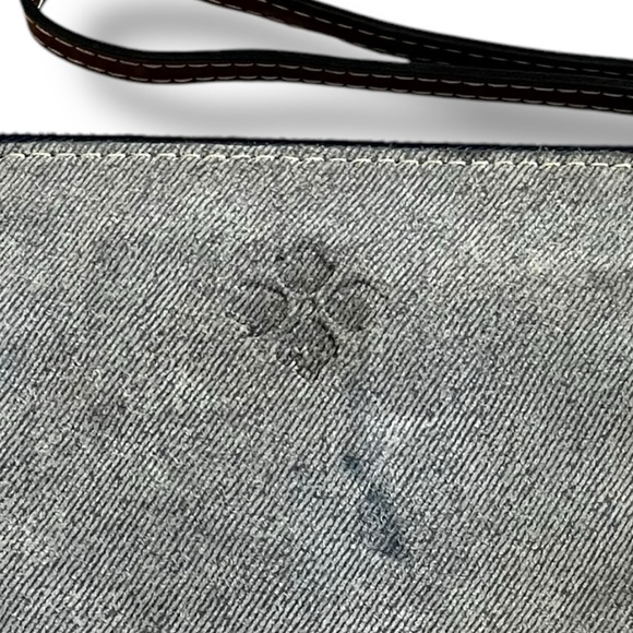 Patricia Nash Cassini Wristlet Floral Cross Stitch Print Leather Pockets Stain - Picture 8 of 8